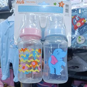 Biberons Incassables ALG Baby Bottles - Système de Valve d'Air - Rose & Bleu