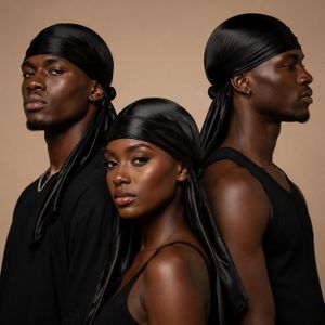 3 Pièces Durag soyeux à longue queue pour homme et femme, foulard pour coiffure