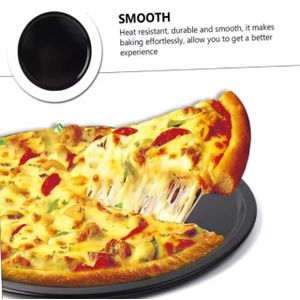 Plaque à Pizza Ronde en Acier Carbone Antiadhésif Noir 26cm