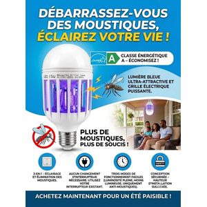 Ampoule LED 2-en-1 Anti-Moustiques – Éclairage Efficace & Protection Sûre