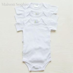 Fashion For Life Body bébé manches courtes uni, tissu double face 100% coton