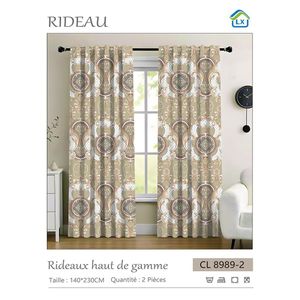 Lot de 2 Rideaux haut de gamme  de Porte/Fenêtre - 140/230CM - À motif CL 8989-2