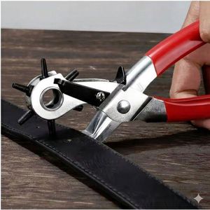 Perfortateur Poinçon Pince Emporte-pièce Multifonction - 6 Tailles de Trous - Pour Ceintures, Cuir et Chaussures