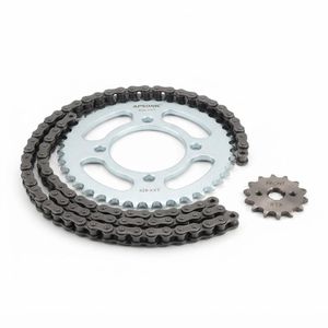 Apsonic Kit Chaîne et Pignons (Dent-chaîne Complet) AP110-A - 428-104L 37T/14T, Haute Résistance pour Moto