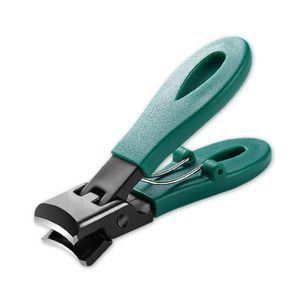 ShebSheb Coupe‑ongles anti‑éclaboussures – grand modèle à ouverture large, poignée antidérapante en ABS, outil de manucure et pédicure en acier inoxydable étanche