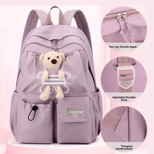 Sac à dos en peluche mignon en forme d'ours pour fille, sac d'école pour étudiante, sac à bandoulière