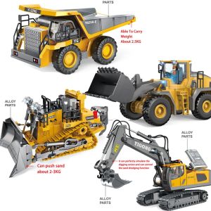 Diy Véhicule de Chantier Télécommandé 2.4G – Modèles au Choix – Structure Métallique – 40+ Min d’Autonomie