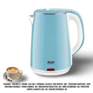 RAF Bouilloire électrique en acier inoxydable - 1500W - 2,5 Litres - Bleu