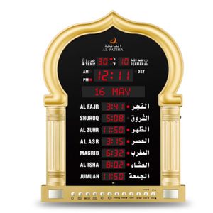 Horloge murale LED à grand écran, Bluetooth sans fil, lecture du Coran, horloge de prière musulmane
