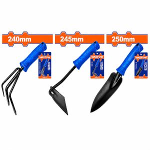 WADFOW Kit d’Outils de Jardinage 3 en 1 – Griffe 240 mm, Houe 245 mm et Truelle 250 mm – Outils Manuels Robustes pour Jardin, Potager, Plantation et Désherbage