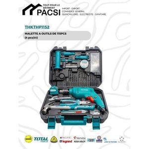 TOTAL  Malette à Outils De 115 Pcs Originale