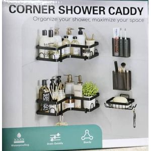  Organisateur d'Angle de Douche et Salle de Bain Multifonction Sans Perçage