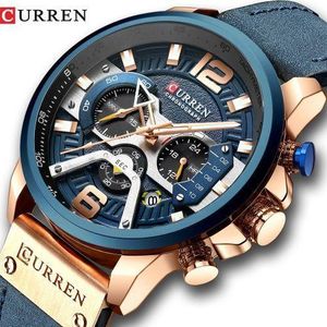 Curren Curren 8329 - Montre A Quartz Pour Homme - Bleu / Or