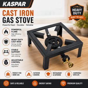 Réchaud à gaz en fonte avec support-Noir