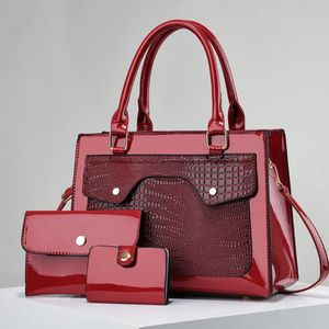 Mode Sac à Main Femme 3 Pièces - Rouge