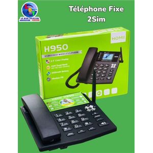 Téléphone fixe sans fil HOMII H950 – 2 SIM – GSM Quad Band