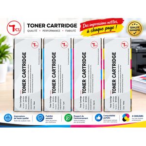 Lot de 4 Cartouches de Toner compatible couleur 415A pour HP  -  Black, Cyan, Yellow, Magenta
