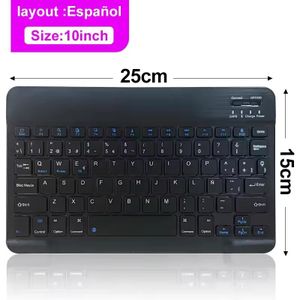 10 pouces clavier sans fil bluetooth, rechargeable, pour téléphone, tablette, pour Android iOS Windows
