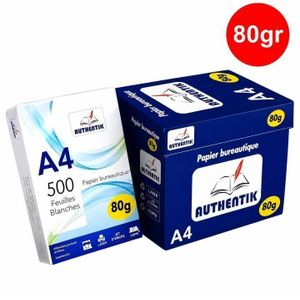 Carton de rame A4 Authentik lot de 5 paquets de 500 feuilles blanches  