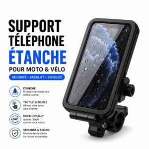 Article Support Téléphone Étanche pour Moto & Vélo – Rotation 360° – Écran Tactile Compatible