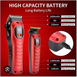 tondeuse électrique professionnelle 2 en 1 GM 8046 rouge