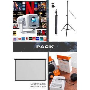 PACK :MINI PROJECTEUR ANDROID+ECRAN DE PROJECTION+TREPIED+MINI BAFLE