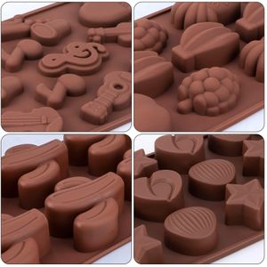 Lot de 4 Moules à chocolat  en silicone Multi-forme