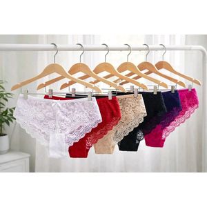 Lot de 06 caleçons sans trace en dentelle pour femme 