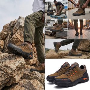 SHJO Chaussures de Travail Homme Synthétique Antidérapantes Durables Imperméables Résistantes Pour Chantier Randonnée Quotidien Marron