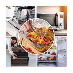 MARMITE Cocotte En Verre Avec Couvercle En Verre Résistant à La Chaleur, Récipient Ignifuge Pour Lasagnes, Ragoût De Légumes, Cocotte En Verre Pour Rôtir Au Four