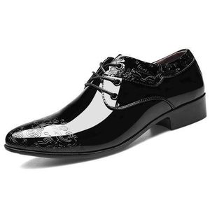 Chaussures De Ville En Cuir Pour Homme À Motif Texturé Élégantes Décontracté Cérémonie - Noir