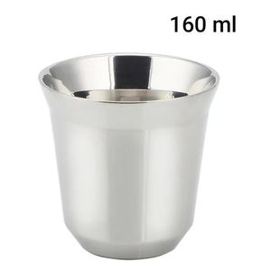 Tasses à café espresso double paroi en acier inoxydable (argent)