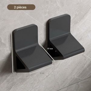 Doucine Lot de 2 Pédales Repose-Pieds Douche pour Rasage Pieds Fixation Murale Accessoires Noir