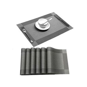 Lot De 6 Sets De Table En Vinyle Tissé HY