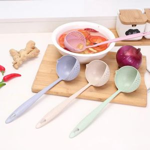 Lot De 4 Louches & Écumoires 2-en-1 en Fibre de Blé / Plastique Alimentaire