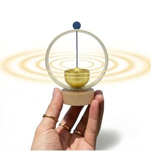 Ensemble de bol chantant miniature et de carillon éolien en laiton pur, adapté à la méditation yoga, à la réduction du stress et à la sonnette de porte en bois de hêtre.
