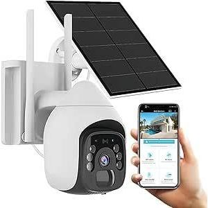 Fly Caméra  F-101  énergie Solaire 1-Panneaux Rotatif -  Objectif 360- 90° Full-HD 4K/ 4MP - 4G Carte Sim Alarme batterie intégrée alimentation en continue. tout les option en description