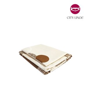 Drap De Lit 1 Place Complet-(un Drap Plat +un Drap Housse+2 Taies)-à Motif Rond-fleurie-Beige