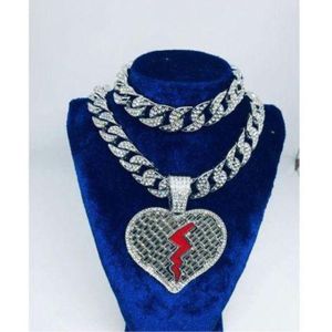 Chic Bijoux Colliers Cubaine Strass Chaîne Luxueuse Bling LOVE GG