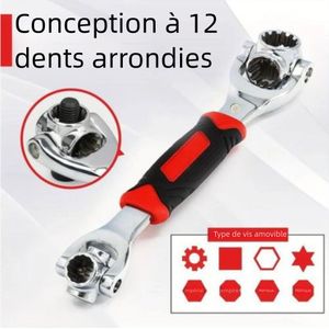 General Jeu d'outils multifonctions 12 en 1 avec tête pivotante à 360°, clé universelle 8-19 mm