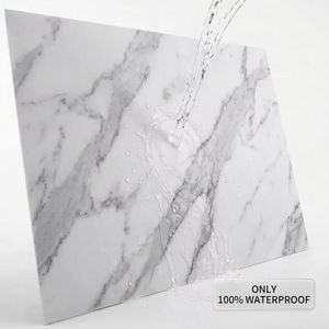 Revêtement de Sol Autocollant Effet Marbre Blanc--45 pièces-- 60×60 cm – Carrelage Décoratif