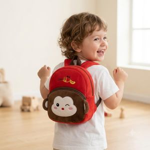 Sac à dos en peluche pour enfant maternelle-multicolore