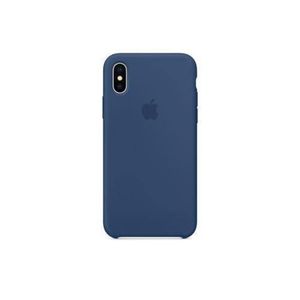 DEUX Coques En Silicone Compatible IPhone X  - Bleu et Rouge