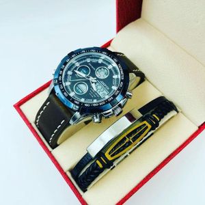 Joefox Montre Homme Modèle De Luxe à Cadran , Permettant De Lire La Date, Idéal Pour Le Business- Avec Bracelet Offert