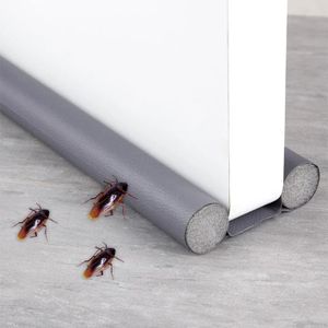 Bas De Porte Isolant Double Boudin Anti-courant D'air - Gris