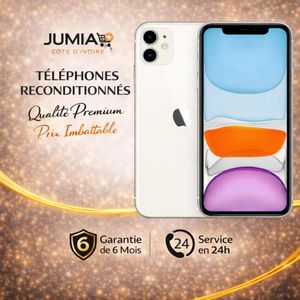 Renewed iPhone 11 64 Go 6.1" Débloqué 12MP+12MP+12MP MAMBA CERTIFICATION Garantie 6 mois Blanc