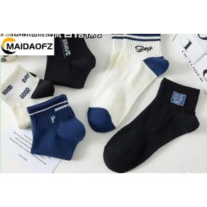 MAIDAOFZ Mode 5 Paires Chaussettes En Coton Pur Homme Style Simple Lettre Medium Tube - 10-Couleur Aléatoire