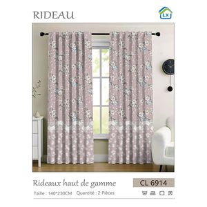 Lot de 2 Rideaux haut de gamme de Porte/Fenêtre - 140/230CM - À motif CL 6914