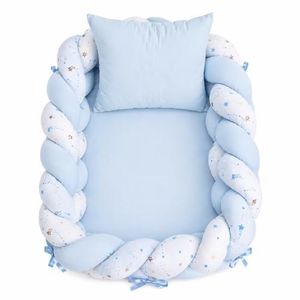 Lit bébé - Matelas avec coussin - Bleu