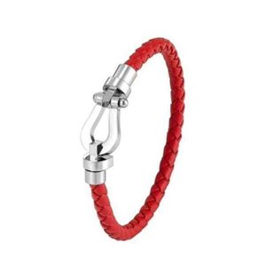 Bracelet Fred En Cuir Argenté pour homme et femme 